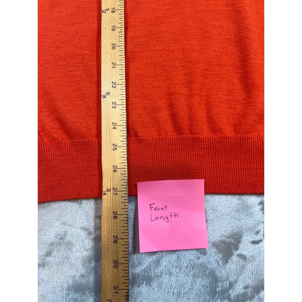 Alister MacKenzie Mens Orange 100% Merino Wool V-Neck Golf Sweater Vest Large - Picture 7 of 7